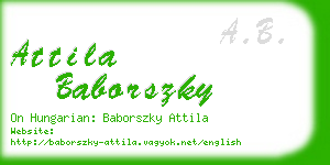 attila baborszky business card